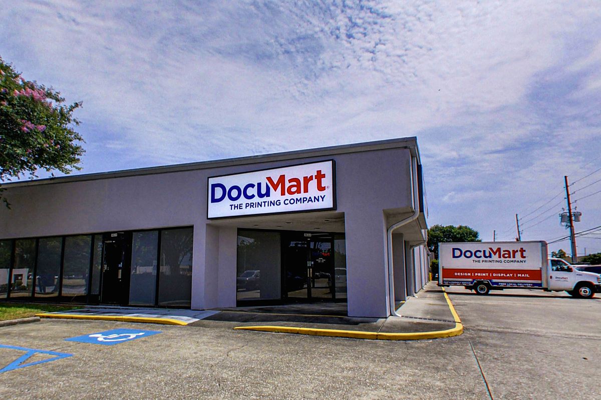 The DocuMart Elmwood shop on Citrus Blvd, with a DocuMart delivery truck out front